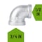 B & K STZ Industries 3/4 in. FIP each X 1/2 in. D FIP Galvanized Malleable Iron 90 degree Reducing Elbow 311UPRE-3412 - alternate 4
